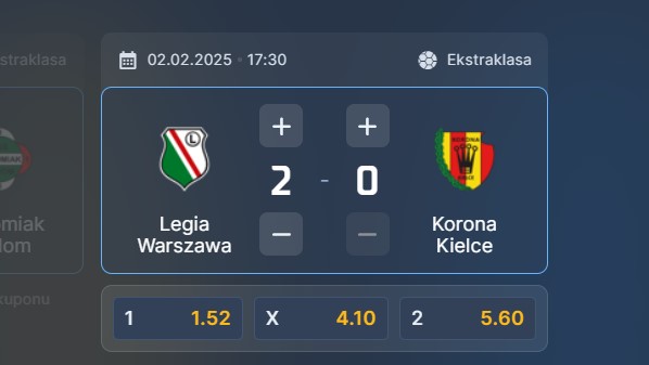 Wizjoner w STS - typ bukmacherski na 102. kolejkę (Legia Warszawa - Korona Kielce)