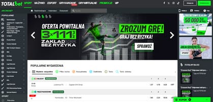 Tak wygląda strona internetowa bukmachera TOTALbet. bukmacher TOTALbet - strona internetowa