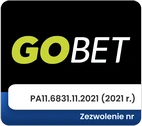 Logo bukmachera GOBET. Zezwolenie nr PA11.6831.11.2021 (2021 r.).