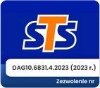 Logo bukmachera STS. Zezwolenie nr DAG10.6831.4.2023 (2023 r.).