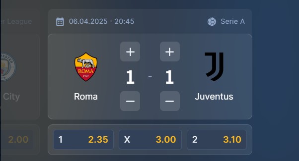 Wizjoner w STS - typ bukmacherski na 120. kolejkę (AS Roma - Juventus)