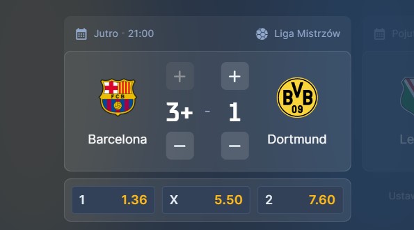 Wizjoner w STS - typ bukmacherski na 121. kolejkę (FC Barcelona - Borussia Dortmund)