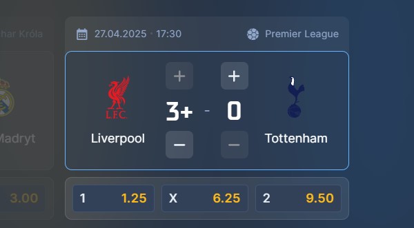 Wizjoner w STS - typ bukmacherski na 123. kolejkę (FC Liverpool - Tottenham Hotspur)