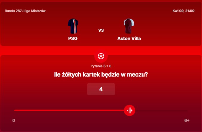 SuperGame w Superbet - typ bukmacherski na 287. rundę (PSG - Aston Villa)