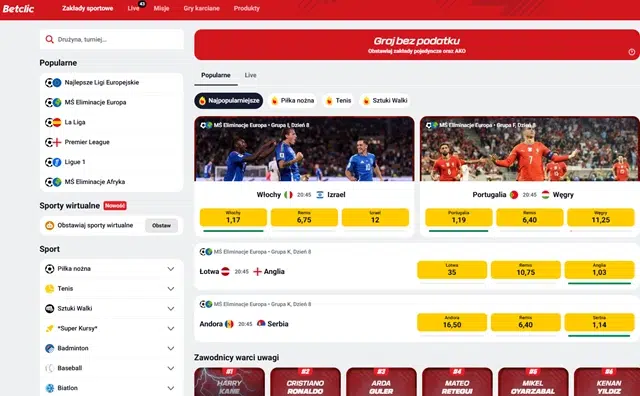 Betclic betting site - screenshot