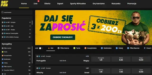 Betfan betting site - screenshot