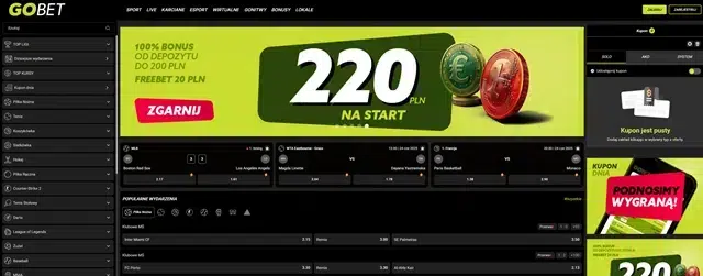 GOBET betting site - screenshot