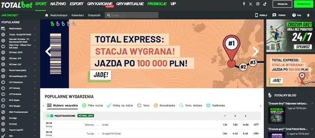 TOTALbet betting site - screenshot